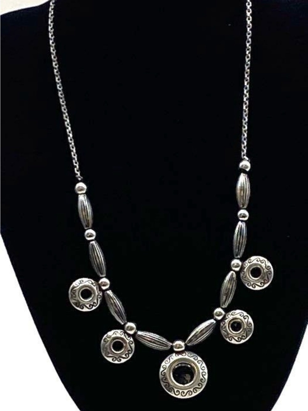 Brighton 🖤 Art Deco Crystal Collar Silver Pendant Necklace